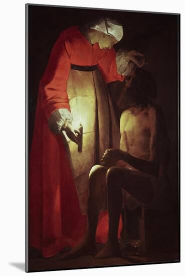 Job Visited by His Wife, 17th century-Georges de La Tour-Mounted Giclee Print