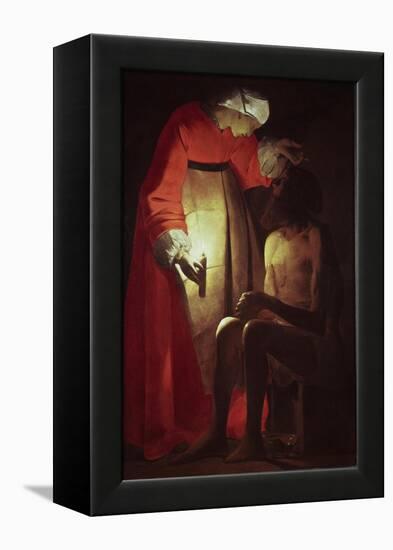 Job Visited by His Wife, 17th century-Georges de La Tour-Framed Premier Image Canvas