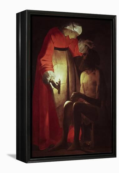 Job Visited by His Wife, 17th century-Georges de La Tour-Framed Premier Image Canvas