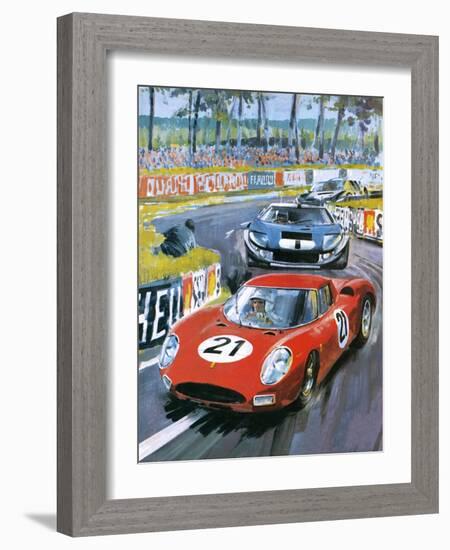 Jochen Rindt Driving a 250 Lm Ferrari-Graham Coton-Framed Giclee Print