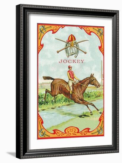 Jockey Brand Cigar Box Label, Horse Racing-Lantern Press-Framed Art Print