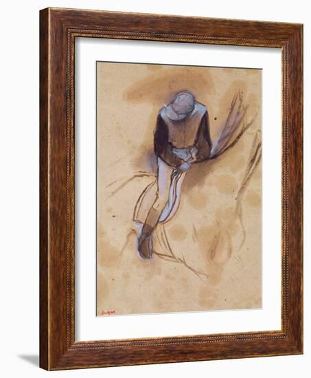 Jockey Flexed Forward Standing in the Saddle, 1860-90-Edgar Degas-Framed Giclee Print