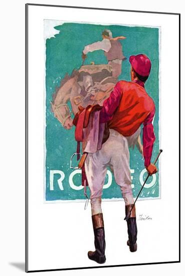 "Jockey Looks at Poster,"May 8, 1937-John E. Sheridan-Mounted Giclee Print