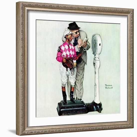 "Jockey Weighing In", June 28,1958-Norman Rockwell-Framed Giclee Print