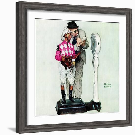 "Jockey Weighing In", June 28,1958-Norman Rockwell-Framed Giclee Print