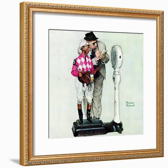 "Jockey Weighing In", June 28,1958-Norman Rockwell-Framed Giclee Print