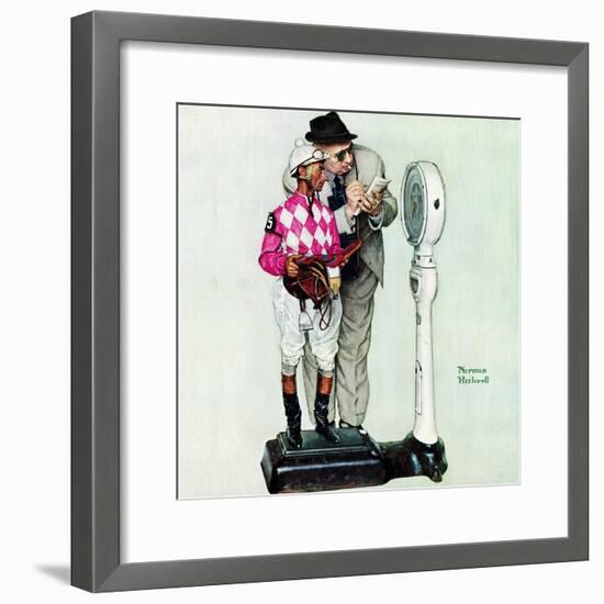 "Jockey Weighing In", June 28,1958-Norman Rockwell-Framed Giclee Print