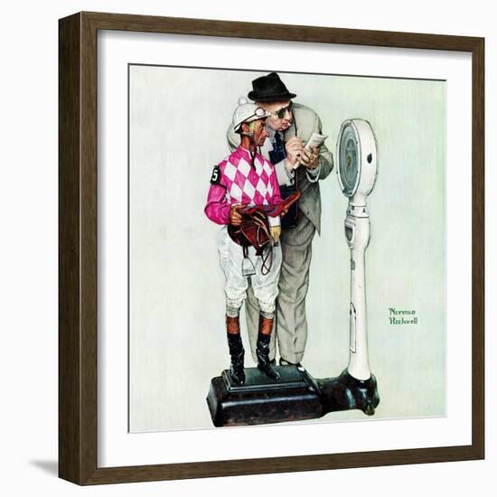 "Jockey Weighing In", June 28,1958-Norman Rockwell-Framed Giclee Print