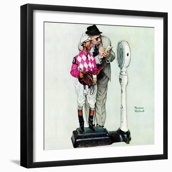 "Jockey Weighing In", June 28,1958-Norman Rockwell-Framed Giclee Print