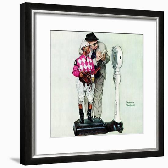 "Jockey Weighing In", June 28,1958-Norman Rockwell-Framed Giclee Print