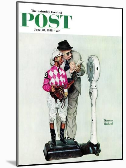 "Jockey Weighing In" Saturday Evening Post Cover, June 28,1958-Norman Rockwell-Mounted Giclee Print