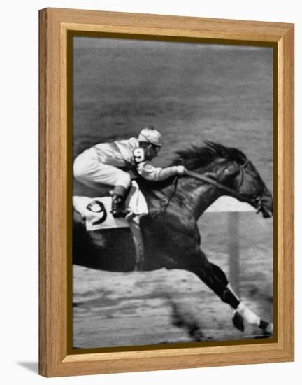 Jockey Willie Shoemaker Racing "Our John William"-Michael Rougier-Framed Premier Image Canvas