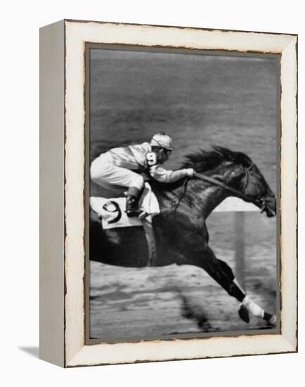 Jockey Willie Shoemaker Racing "Our John William"-Michael Rougier-Framed Premier Image Canvas