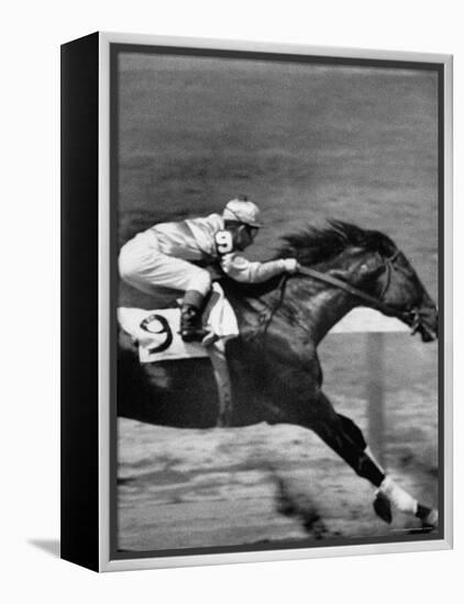 Jockey Willie Shoemaker Racing "Our John William"-Michael Rougier-Framed Premier Image Canvas