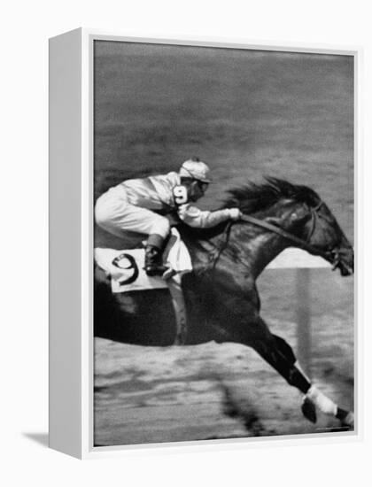 Jockey Willie Shoemaker Racing "Our John William"-Michael Rougier-Framed Premier Image Canvas