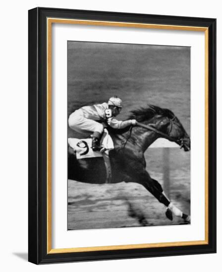 Jockey Willie Shoemaker Racing "Our John William"-Michael Rougier-Framed Premium Photographic Print