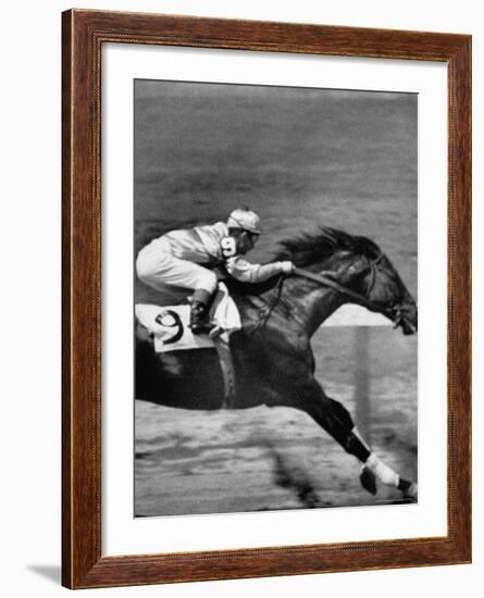 Jockey Willie Shoemaker Racing "Our John William"-Michael Rougier-Framed Premium Photographic Print