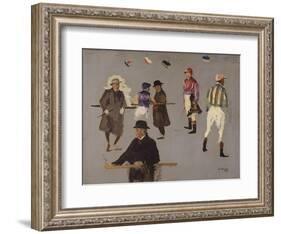 Jockeys and Owners at Epsom (Oil on Panel)-John Lavery-Framed Giclee Print