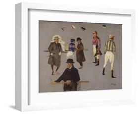 Jockeys and Owners at Epsom (Oil on Panel)-John Lavery-Framed Giclee Print