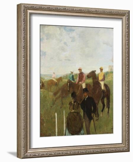 Jockeys at the Racecourse (Aux Course, Les Jockeys)-Edgar Degas-Framed Giclee Print