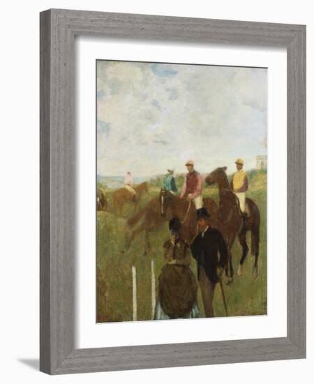 Jockeys at the Racecourse (Aux Course, Les Jockeys)-Edgar Degas-Framed Giclee Print