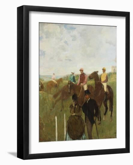 Jockeys at the Racecourse (Aux Course, Les Jockeys)-Edgar Degas-Framed Giclee Print