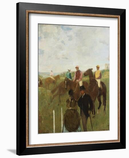 Jockeys at the Racecourse (Aux Course, Les Jockeys)-Edgar Degas-Framed Giclee Print