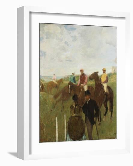 Jockeys at the Racecourse (Aux Course, Les Jockeys)-Edgar Degas-Framed Giclee Print