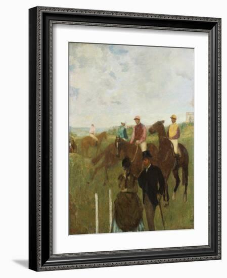 Jockeys at the Racecourse (Aux Course, Les Jockeys)-Edgar Degas-Framed Giclee Print