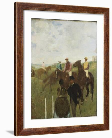 Jockeys at the Racecourse-Edgar Degas-Framed Giclee Print