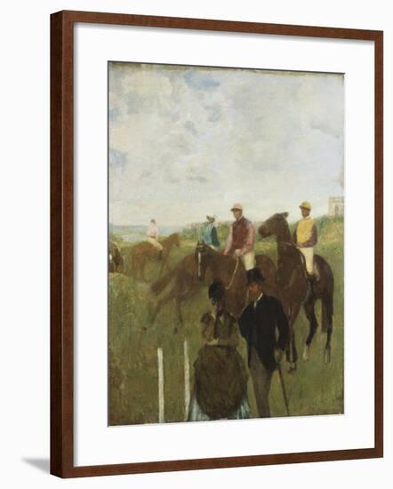 Jockeys at the Racecourse-Edgar Degas-Framed Giclee Print