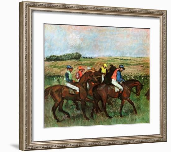 Jockeys at Training-Edgar Degas-Framed Collectable Print