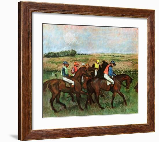 Jockeys at Training-Edgar Degas-Framed Collectable Print