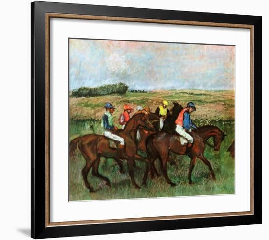 Jockeys at Training-Edgar Degas-Framed Collectable Print