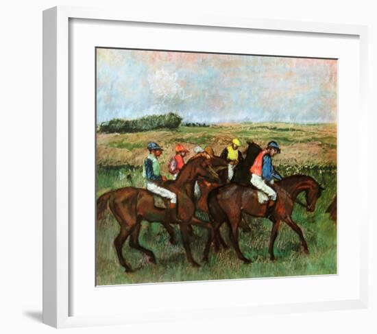 Jockeys at Training-Edgar Degas-Framed Collectable Print