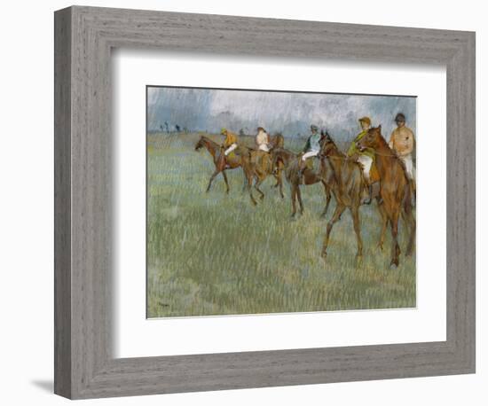 Jockeys in the Rain, C.1886-Edgar Degas-Framed Giclee Print