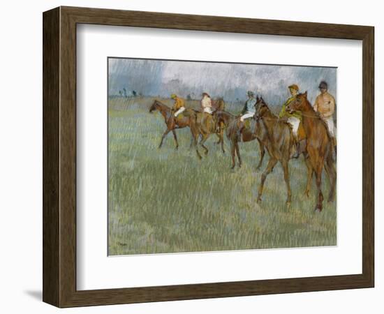 Jockeys in the Rain, C.1886-Edgar Degas-Framed Giclee Print