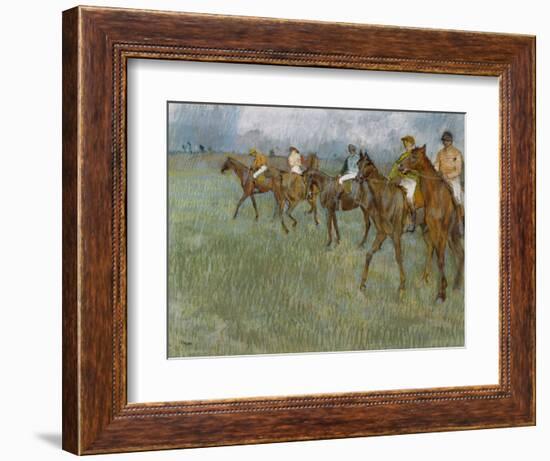 Jockeys in the Rain, C.1886-Edgar Degas-Framed Giclee Print