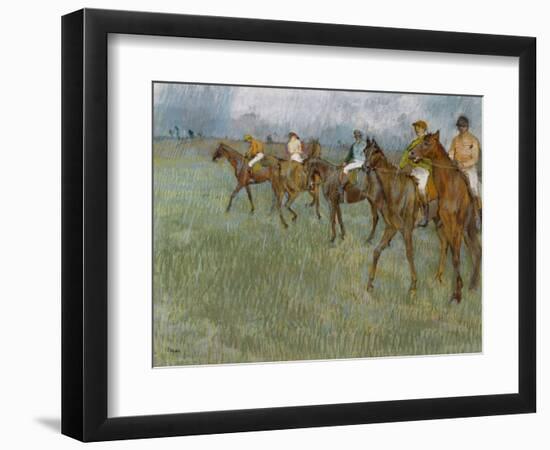 Jockeys in the Rain, C.1886-Edgar Degas-Framed Giclee Print