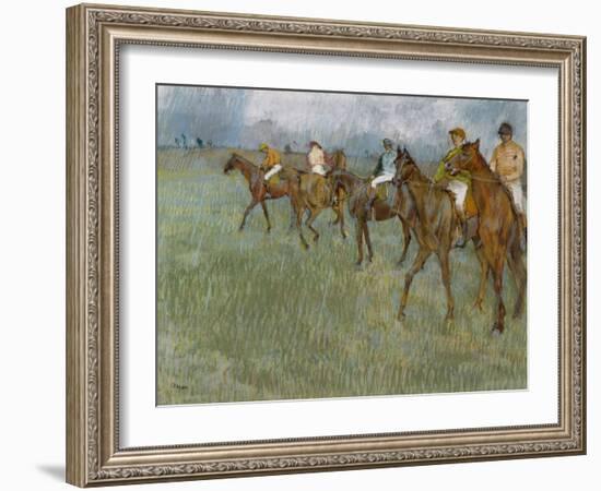 Jockeys in the Rain, C.1886-Edgar Degas-Framed Giclee Print