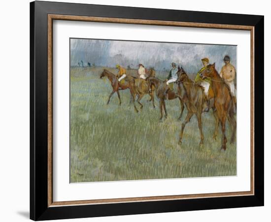 Jockeys in the Rain, C.1886-Edgar Degas-Framed Giclee Print