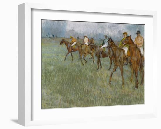 Jockeys in the Rain, C.1886-Edgar Degas-Framed Giclee Print