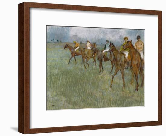 Jockeys in the Rain, C.1886-Edgar Degas-Framed Giclee Print