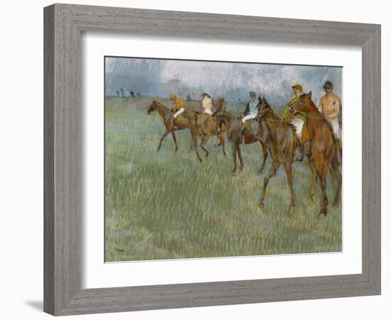 Jockeys in the Rain, C.1886-Edgar Degas-Framed Premium Giclee Print