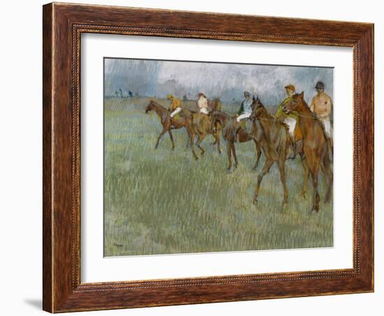 Jockeys in the Rain, C.1886-Edgar Degas-Framed Premium Giclee Print