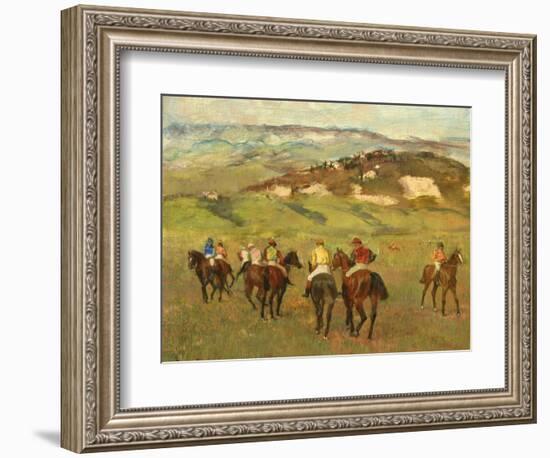 Jockeys on Horseback before Distant Hills, 1884-Edgar Degas-Framed Giclee Print