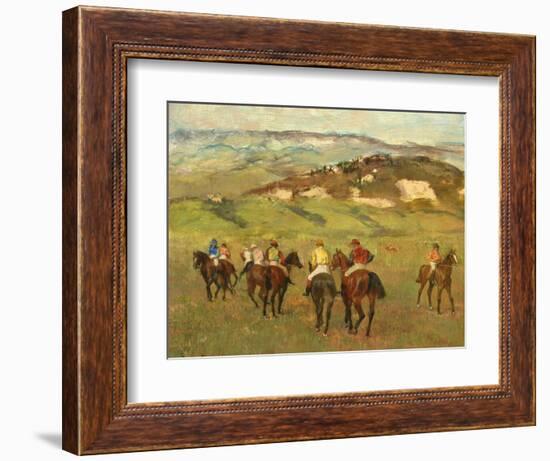 Jockeys on Horseback before Distant Hills, 1884-Edgar Degas-Framed Giclee Print