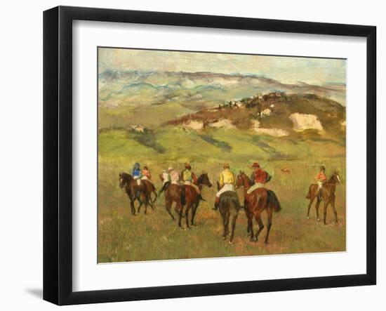 Jockeys on Horseback before Distant Hills, 1884-Edgar Degas-Framed Giclee Print