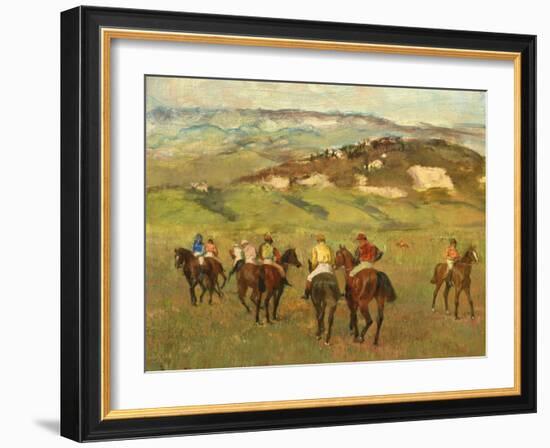 Jockeys on Horseback before Distant Hills, 1884-Edgar Degas-Framed Giclee Print