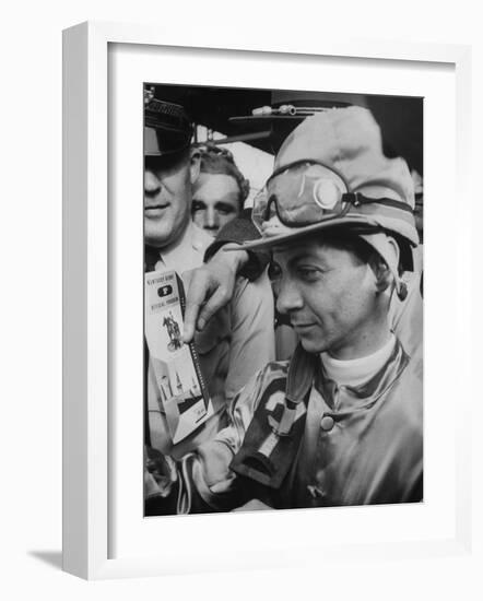 Jocky Willie Hartack after Winning the Kentucky Derby-null-Framed Photographic Print